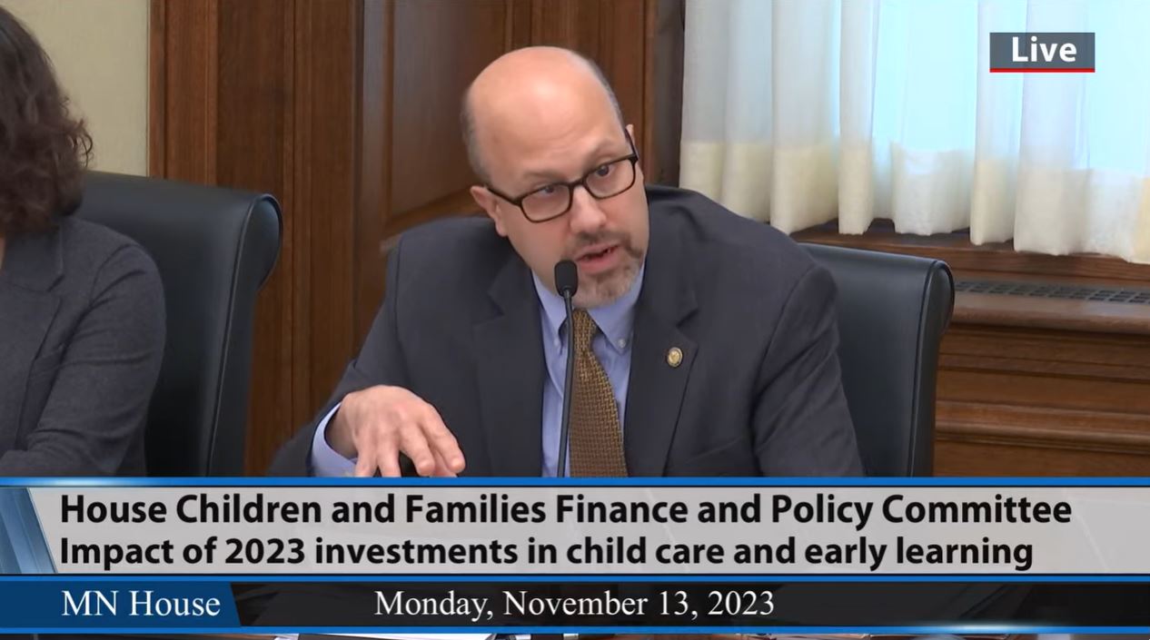 Rep. Dave Pinto (DFL-St. Paul) speaks during the Nov. 13 meeting of the House Children and Families Finance and Policy Committee. Pinto is the committee's chair. (Screenshot via House Public Information Services)